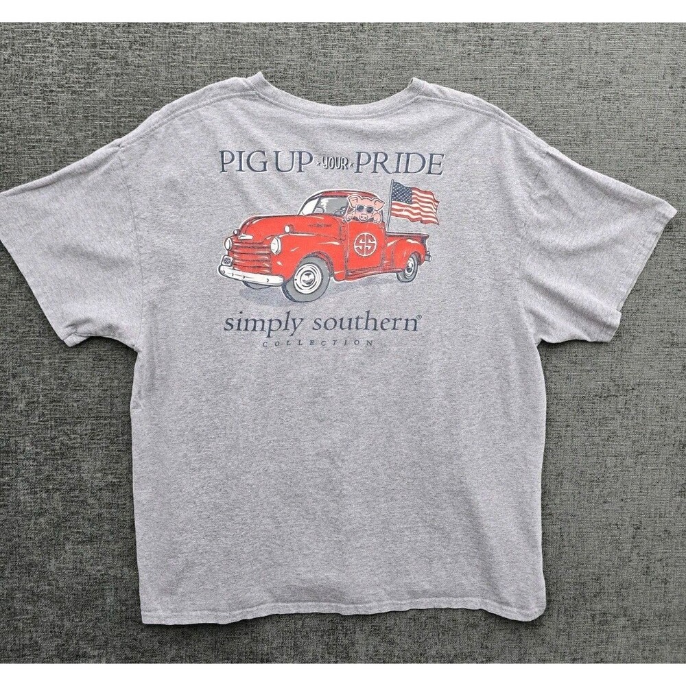 Simply Southern Shirt Mens XL Short Sleeve Pig UP Your Pride